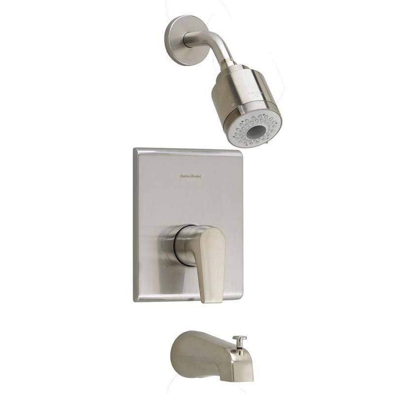 American Standard T590.508.295 Studio Single-Handle 3-Function Tub and Shower Trim Kit in Satin Nickel with Less Rough Valve Body