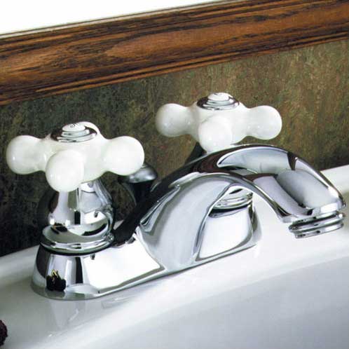 American Standard Hampton Centerset Bathroom Faucet with Double Metal Cross Handles