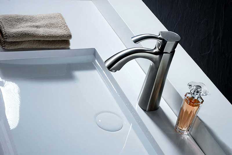 Anzzi Rhythm Series Single Handle Bathroom Sink Faucet in Brushed Nickel 5