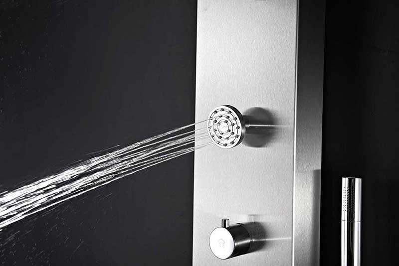 Anzzi STARLET Series 64 in. Full Body Shower Panel System with Heavy Rain Shower and Spray Wand in Brushed Steel 8
