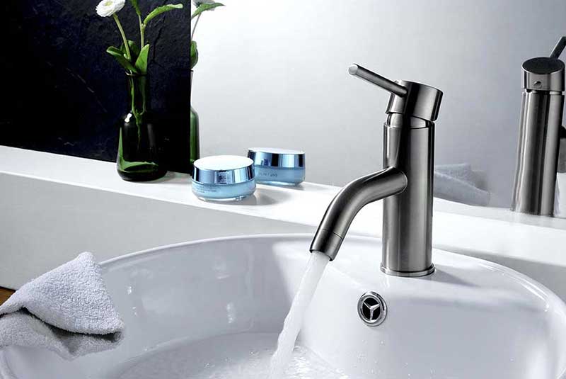 Anzzi Bravo Series Single Handle Bathroom Sink Faucet in Brushed Nickel 3