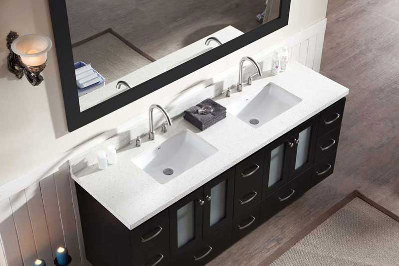 Ariel Bath Americano 73" Double Sink Vanity Set in Black 3