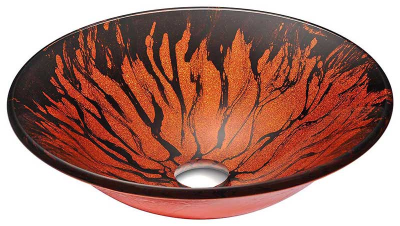 Anzzi Forte Series Deco-Glass Vessel Sink in Lustrous Red and Black