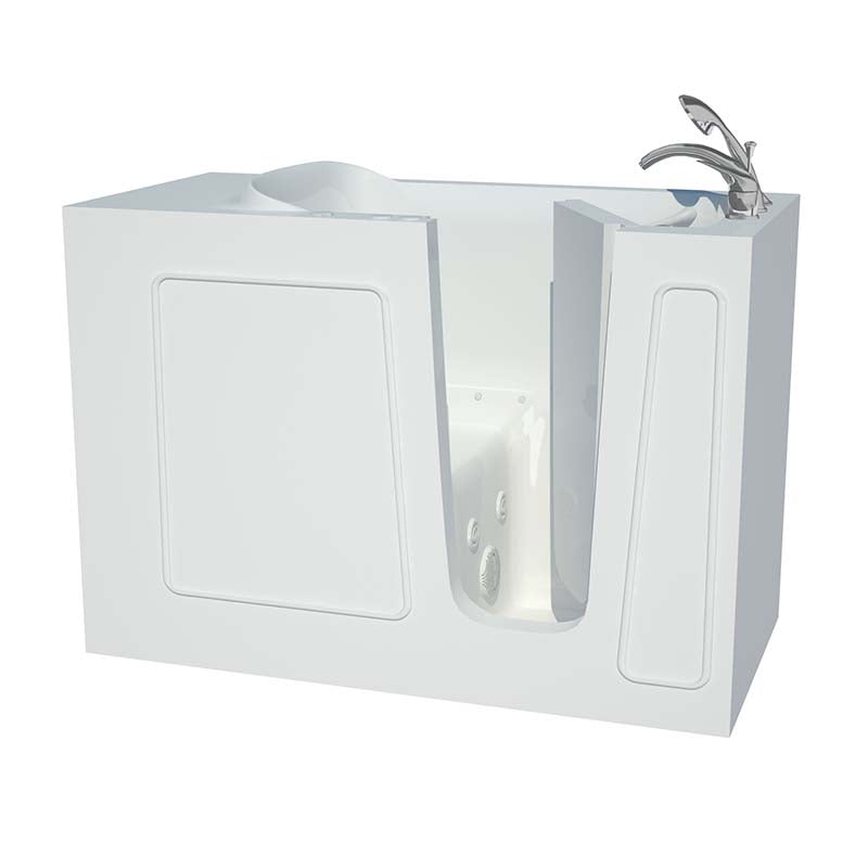 Venzi Artisan Series 26x53 White Dual Whirlpool & Air Walk-In Tub Right By Meditub