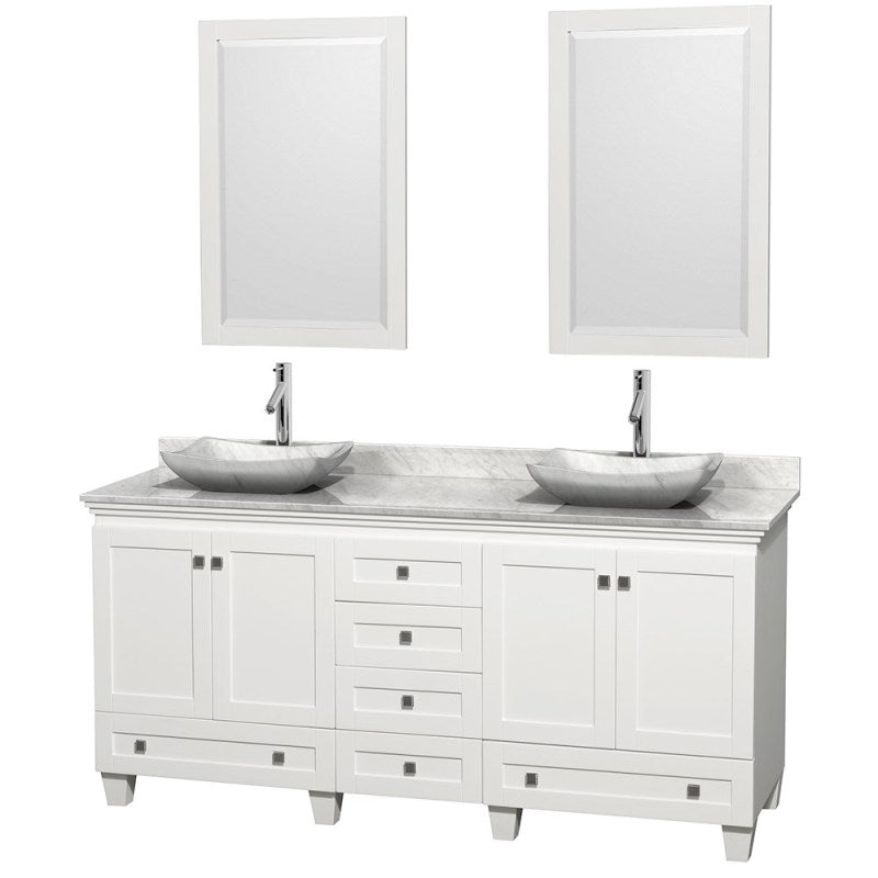 Wyndham Collection Acclaim 72" Double Bathroom Vanity for Vessel Sinks - White WC-CG8000-72-DBL-VAN-WHT 4