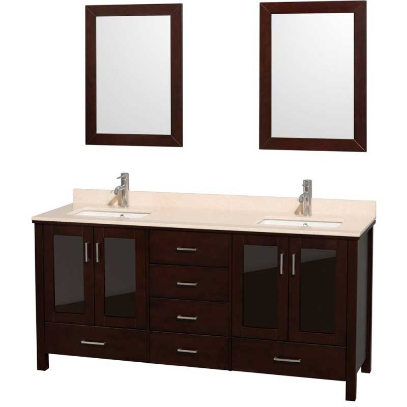 Wyndham Collection Lucy 72" Double Bathroom Vanity Set Undermount - Espresso WC-MS015-72-ESP-UNDER 2