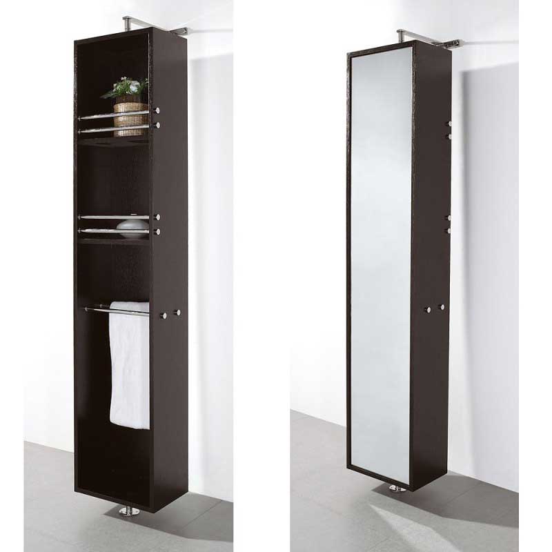Wyndham Collection Claire Rotating Floor Cabinet with Mirror - Espresso WC-B802-ESP