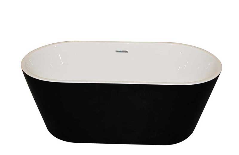 Anzzi Dualita 5.4 ft. Acrylic Freestanding Non-Whirlpool Bathtub in Black and Sol Series Faucet in Chrome 2