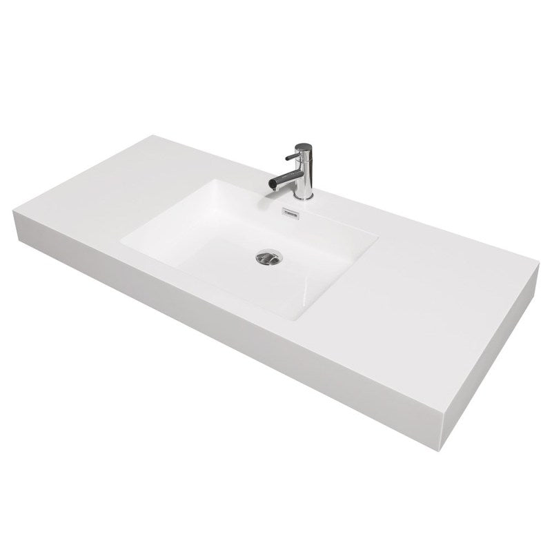 Wyndham Collection Amare 48" Single Bathroom Vanity in Glossy White, Acrylic Resin Countertop, Integrated Sink, and 46" Mirror WCR410048SGWARINTM46 3