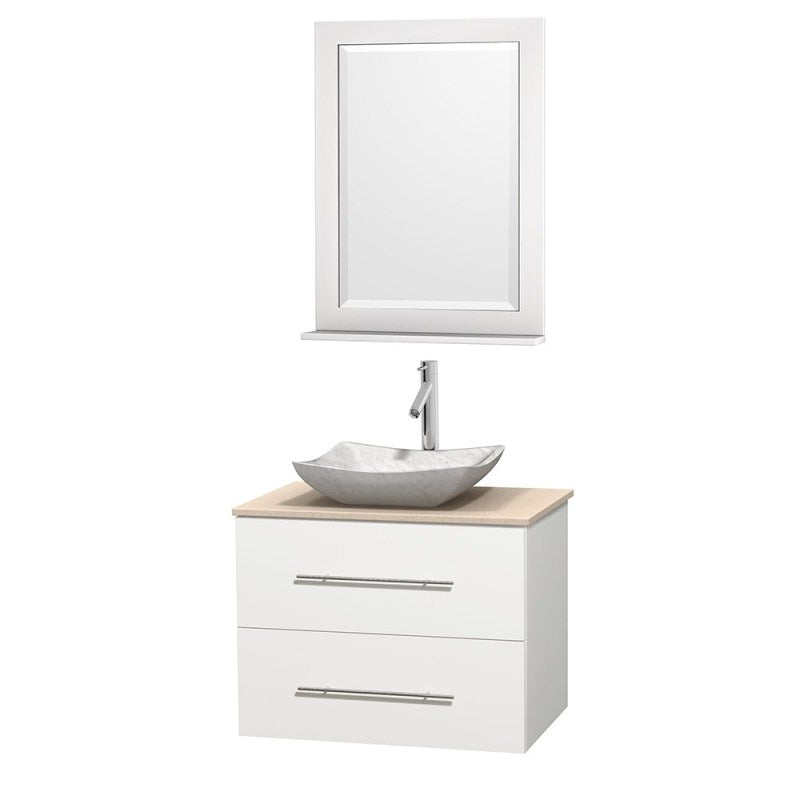 Wyndham Collection Centra 30" Single Bathroom Vanity Set for Vessel Sink - Matte White WC-WHE009-30-SGL-VAN-WHT 2