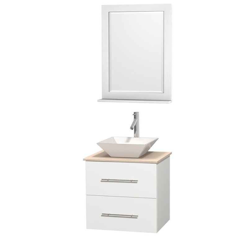 Wyndham Collection Centra 24" Single Bathroom Vanity Set for Vessel Sink - Matte White WC-WHE009-24-SGL-VAN-WHT 2