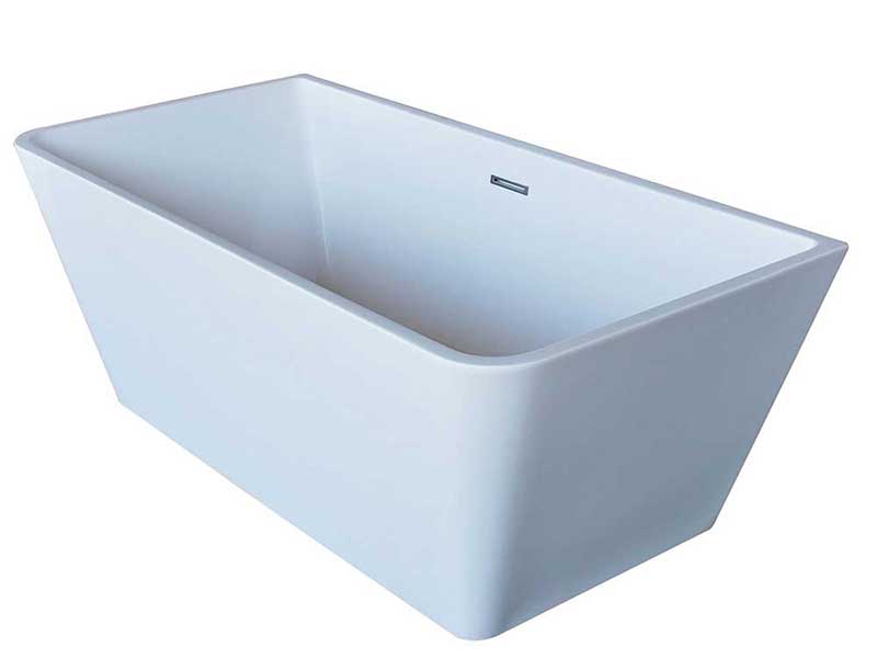 Anzzi Majanel 5.6 ft. Acrylic Freestanding Non-Whirlpool Bathtub in White and Sol Series Faucet in Chrome 2