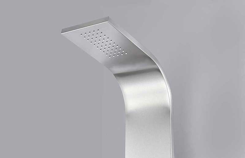 Anzzi PRAIRE Series 64 in. Full Body Shower Panel System with Heavy Rain Shower and Spray Wand in Brushed Steel 8