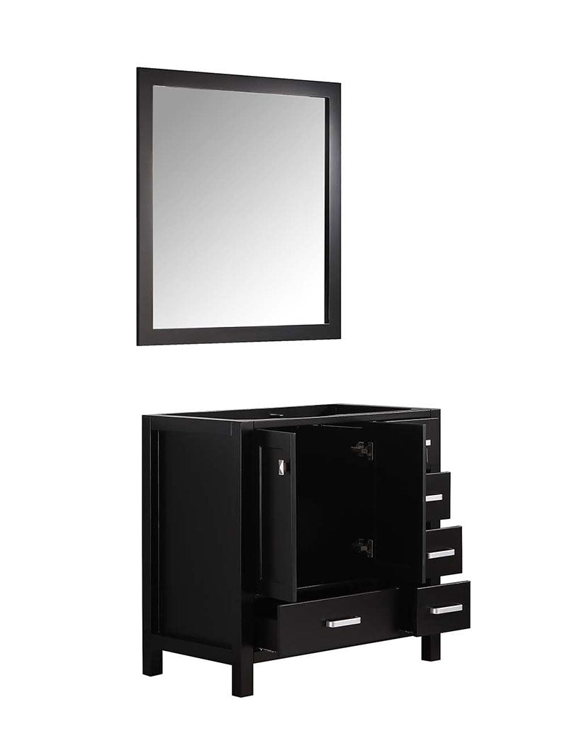 Anzzi Chateau 36 in. W x 22 in. D Vanity in Espresso with Marble Vanity Top in Carrara White with White Basin and Mirror 16