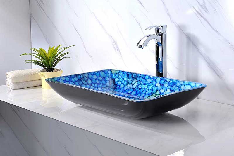 Anzzi Assai Series Deco-Glass Vessel Sink in Lustrous Blue 3