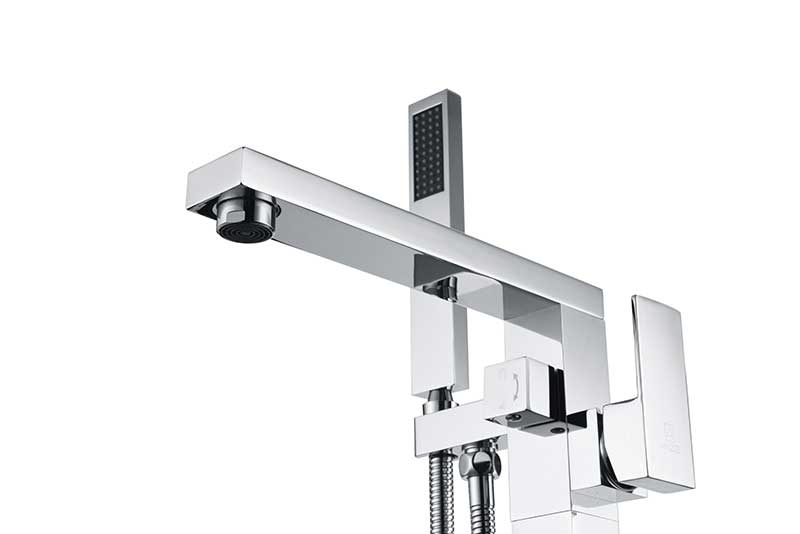 Anzzi Khone 2-Handle Claw Foot Tub Faucet with Hand Shower in Polished Chrome FS-AZ0037CH 7