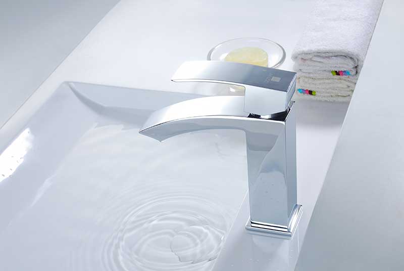 Anzzi Revere Series Single Hole Single-Handle Low-Arc Bathroom Faucet in Polished Chrome L-AZ037 7