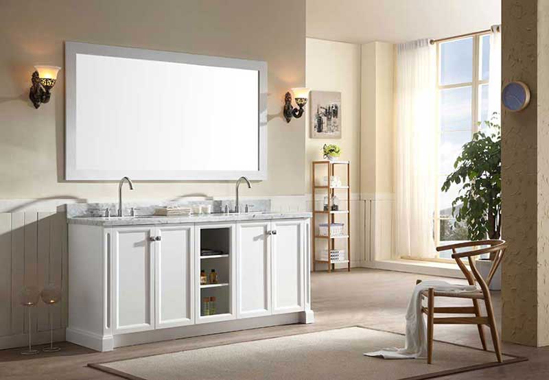 Ariel Westwood 73" Double Sink Vanity Set in White 2
