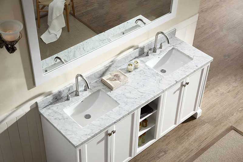 Ariel Westwood 73" Double Sink Vanity Set in White 3