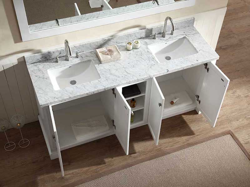 Ariel Westwood 73" Double Sink Vanity Set in White 4