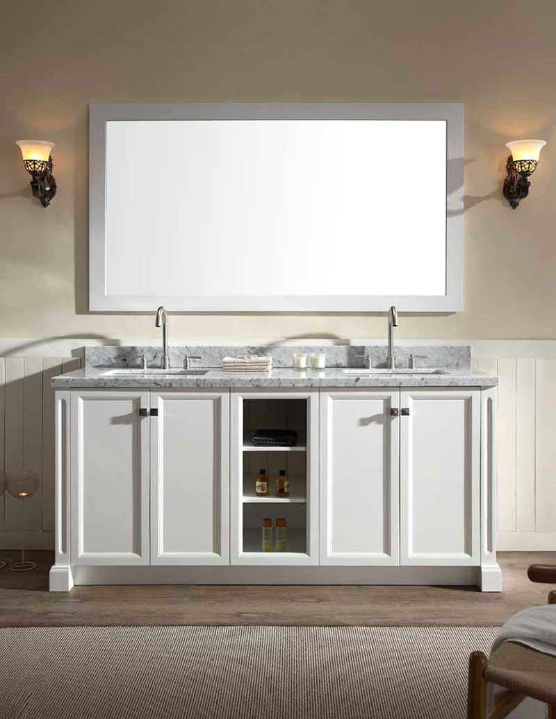 Ariel Westwood 73" Double Sink Vanity Set in White