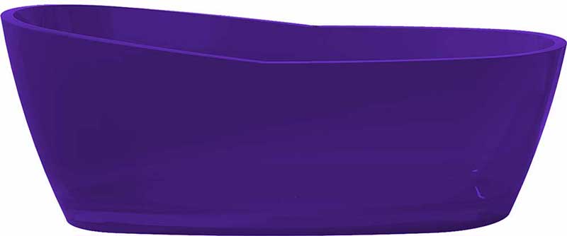 Anzzi Ember 5.4 ft. Man-Made Stone Center drain Freestanding Bathtub in Evening Violet with Kros Freestanding Faucet in Chrome 3