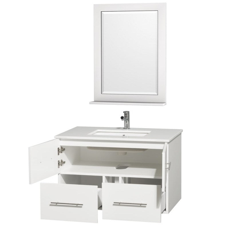 Wyndham Collection Centra 36" Single Bathroom Vanity for Undermount Sinks - Matte White WC-WHE009-36-SGL-VAN-WHT- 4