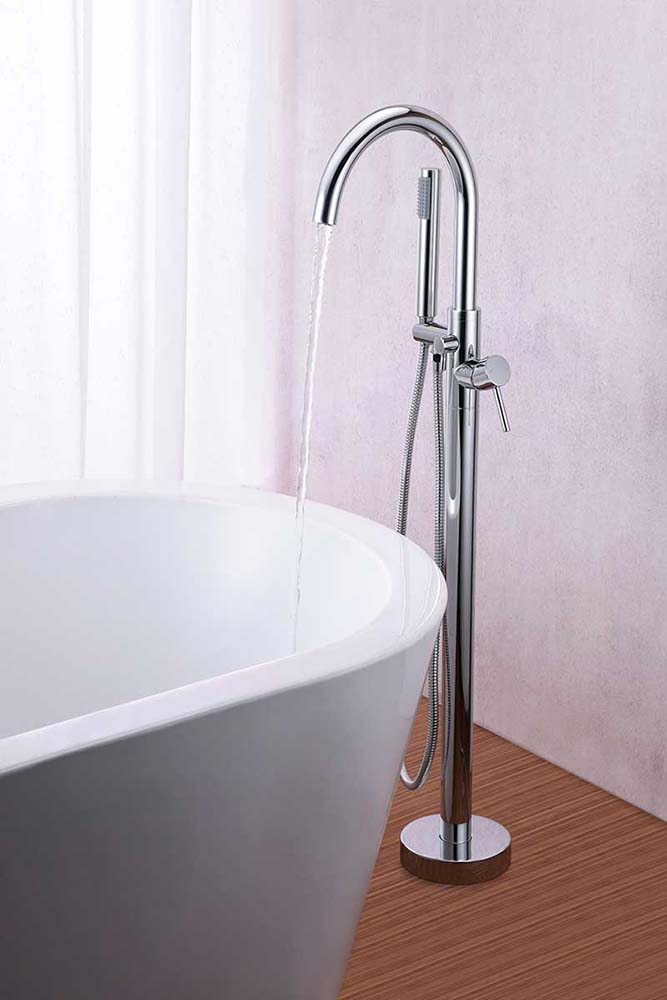 Anzzi Coral Series 2-Handle Freestanding Claw Foot Tub Faucet with Hand Shower in Polished Chrome FS-AZ0047CH 3