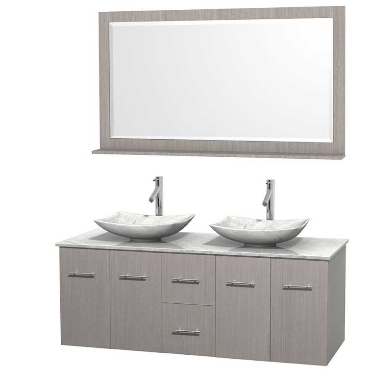 Wyndham Collection Centra 60" Double Bathroom Vanity Set for Vessel Sinks - Gray Oak WC-WHE009-60-DBL-VAN-GRO 2