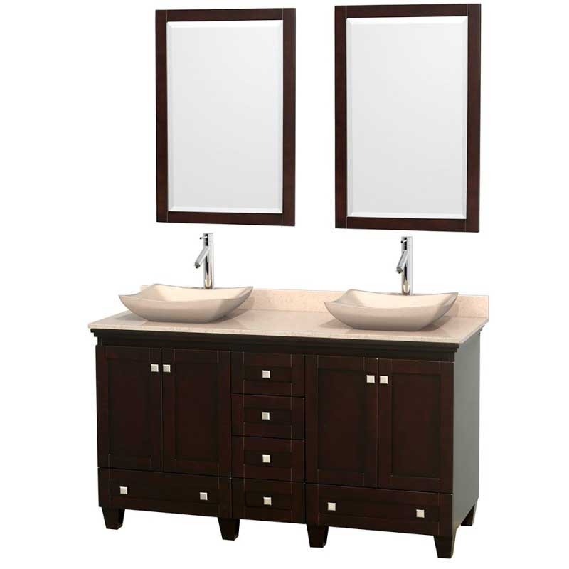 Wyndham Collection Acclaim 60" Double Bathroom Vanity for Vessel Sinks - Espresso WC-CG8000-60-DBL-VAN-ESP 2