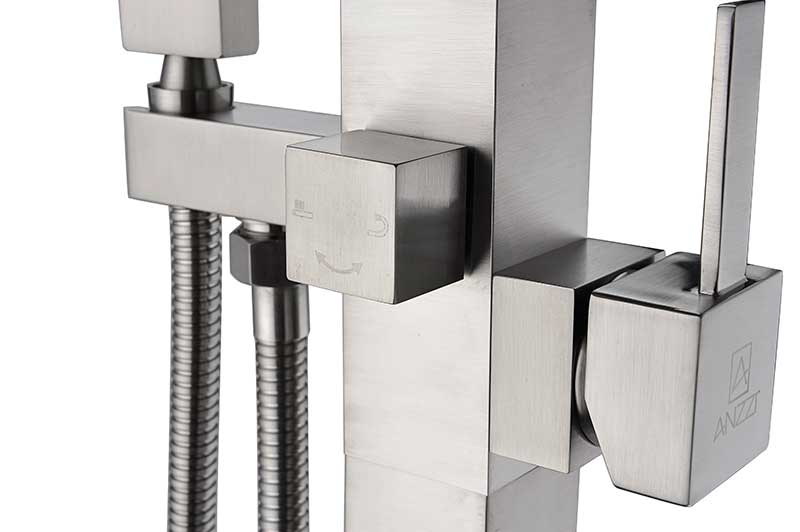 Anzzi Union 2-Handle Claw Foot Tub Faucet with Hand Shower in Brushed Nickel FS-AZ0059BN 13