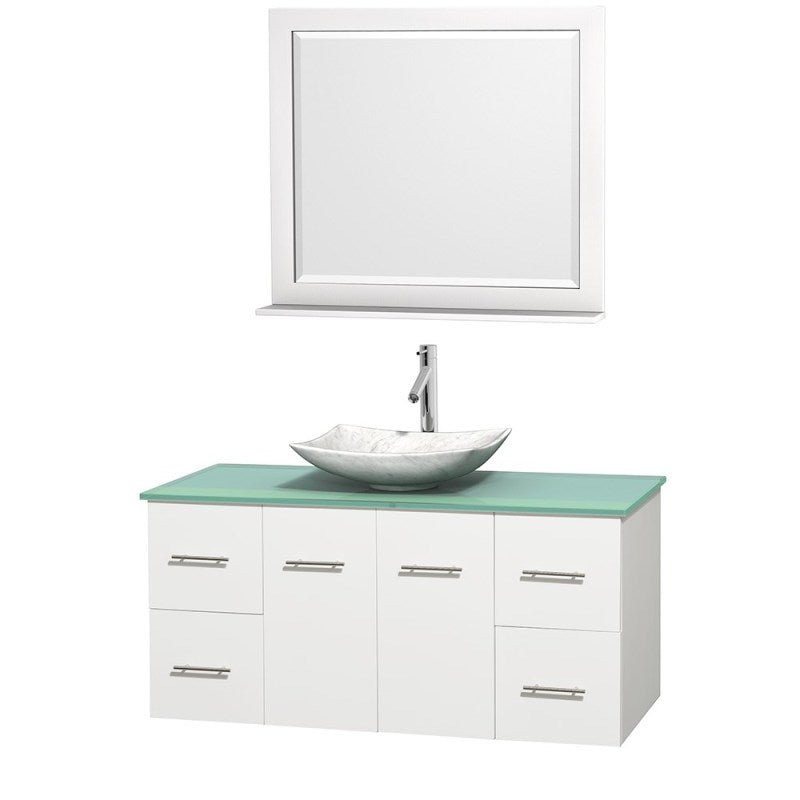 Wyndham Collection Centra 48" Single Bathroom Vanity Set for Vessel Sink - Matte White WC-WHE009-48-SGL-VAN-WHT 3