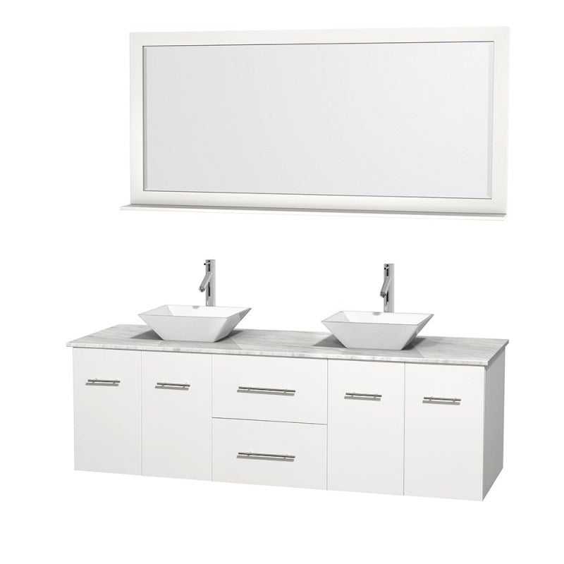 Wyndham Collection Centra 72" Double Bathroom Vanity Set for Vessel Sinks - Matte White WC-WHE009-72-DBL-VAN-WHT 3