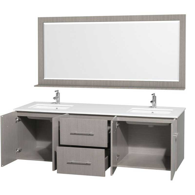 Wyndham Collection Centra 72" Double Bathroom Vanity for Undermount Sinks - Gray Oak WC-WHE009-72-DBL-VAN-GRO- 4