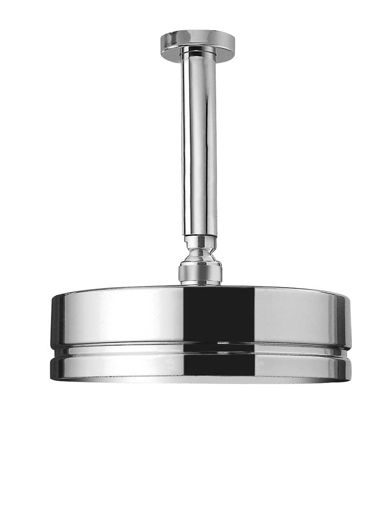 Jewel Faucets 8" Round Ceiling Mount Shower Head with 6" Brass Ceiling Drop Shower Arm in Chrome CEI-SD-20/15