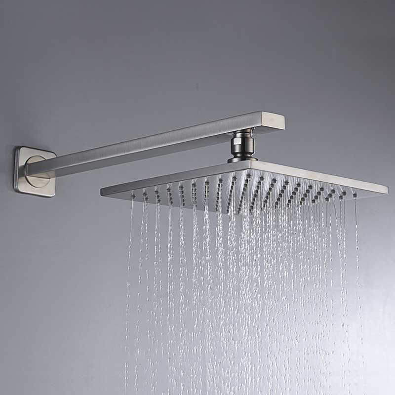 Anzzi Viace Series 1-Spray 12.55 in. Fixed Showerhead in Brushed Nickel