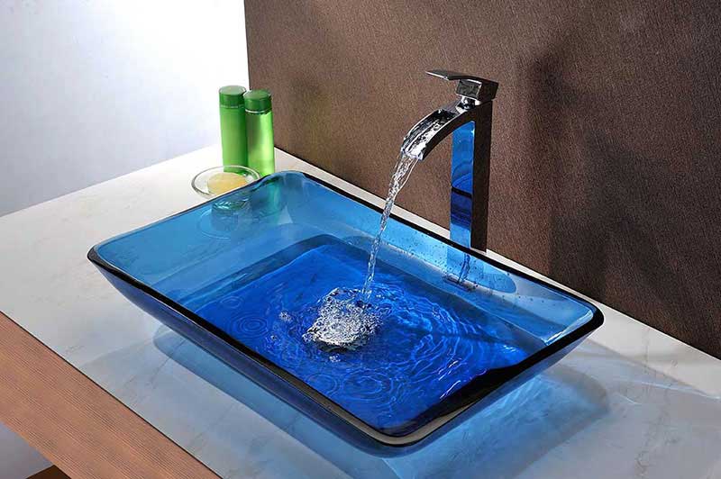 Anzzi Harmony Series Deco-Glass Vessel Sink in Cloud Blue 5