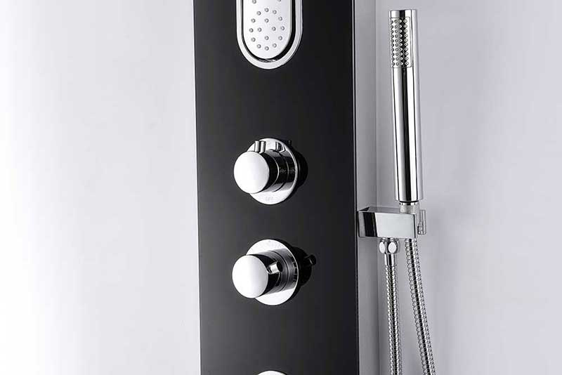 Anzzi LLANO Series 66 in. Full Body Shower Panel System with Heavy Rain Shower and Spray Wand in Black 2