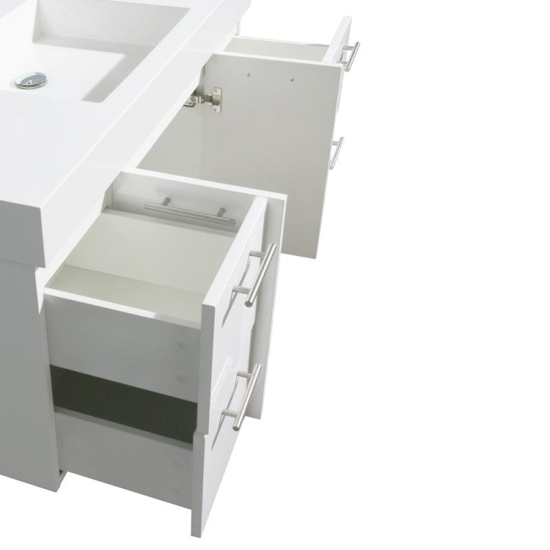 Wyndham Collection Amare 48" Single Bathroom Vanity in Glossy White, Acrylic Resin Countertop, Integrated Sink, and 46" Mirror WCR410048SGWARINTM46 4