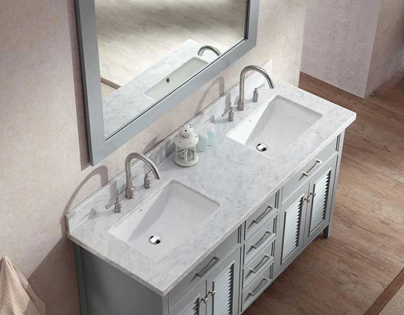 Ariel Kensington 61" Double Sink Vanity Set in Grey 3