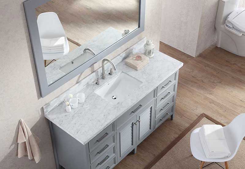 Ariel Kensington 61" Single Sink Vanity Set in Grey 3