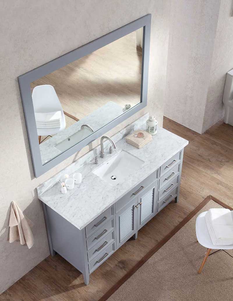 Ariel Kensington 61" Single Sink Vanity Set in Grey 4