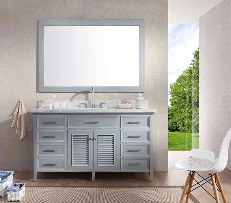 Ariel Kensington 61" Single Sink Vanity Set in Grey