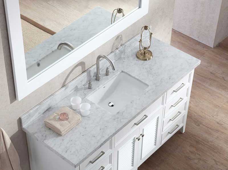 Ariel Bath Kensington 61" Single Sink Vanity Set in White 4