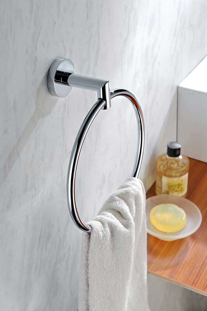 Anzzi Caster 2 Series Towel Ring in Polished Chrome 2