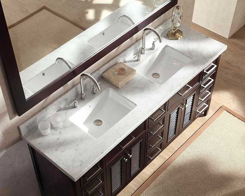Ariel Kensington 73" Double Sink Vanity Set in Espresso 3