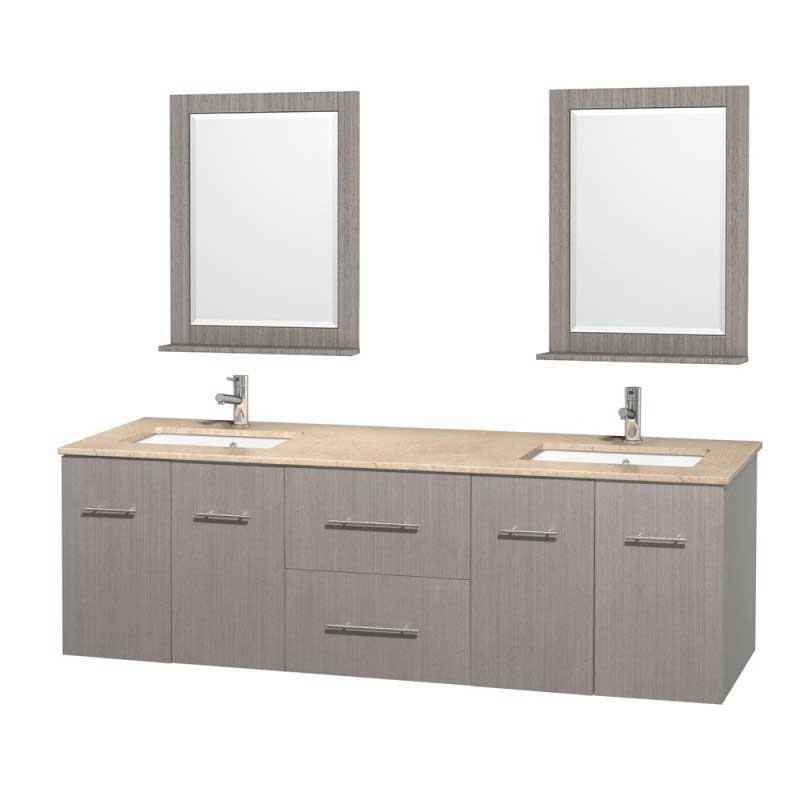 Wyndham Collection Centra 72" Double Bathroom Vanity for Undermount Sinks - Gray Oak WC-WHE009-72-DBL-VAN-GRO- 2