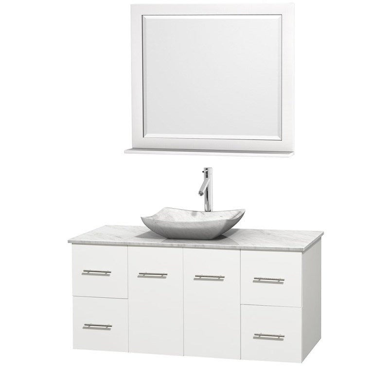 Wyndham Collection Centra 48" Single Bathroom Vanity Set for Vessel Sink - Matte White WC-WHE009-48-SGL-VAN-WHT 5