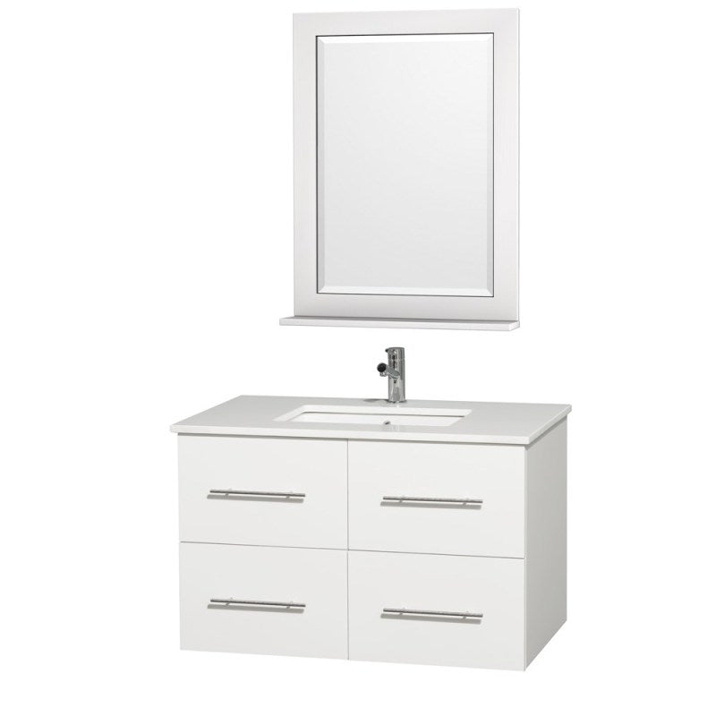Wyndham Collection Centra 36" Single Bathroom Vanity for Undermount Sinks - Matte White WC-WHE009-36-SGL-VAN-WHT- 3