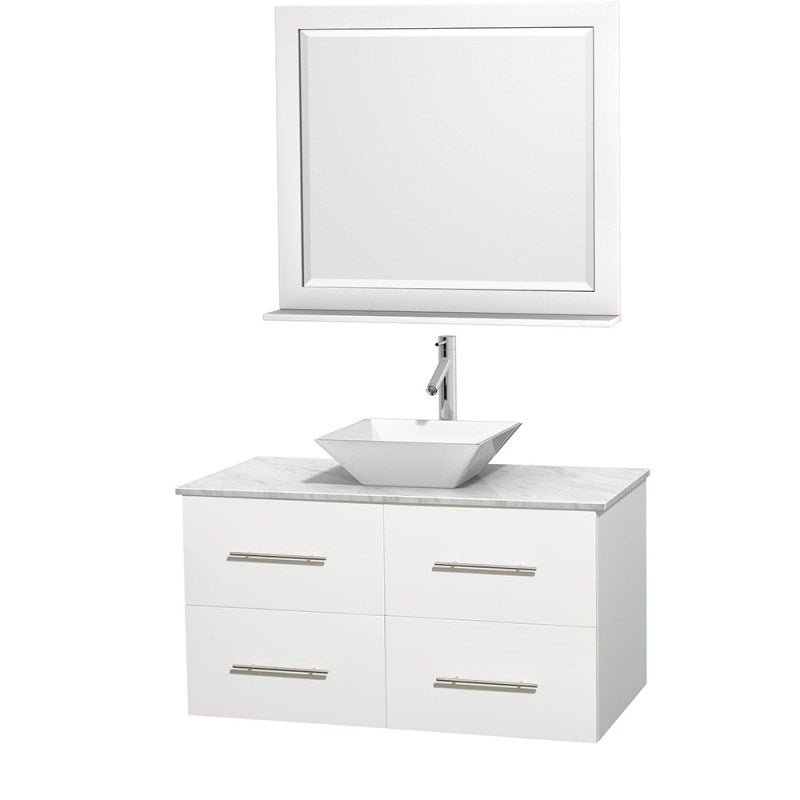 Wyndham Collection Centra 42" Single Bathroom Vanity Set for Vessel Sink - Matte White WC-WHE009-42-SGL-VAN-WHT 5